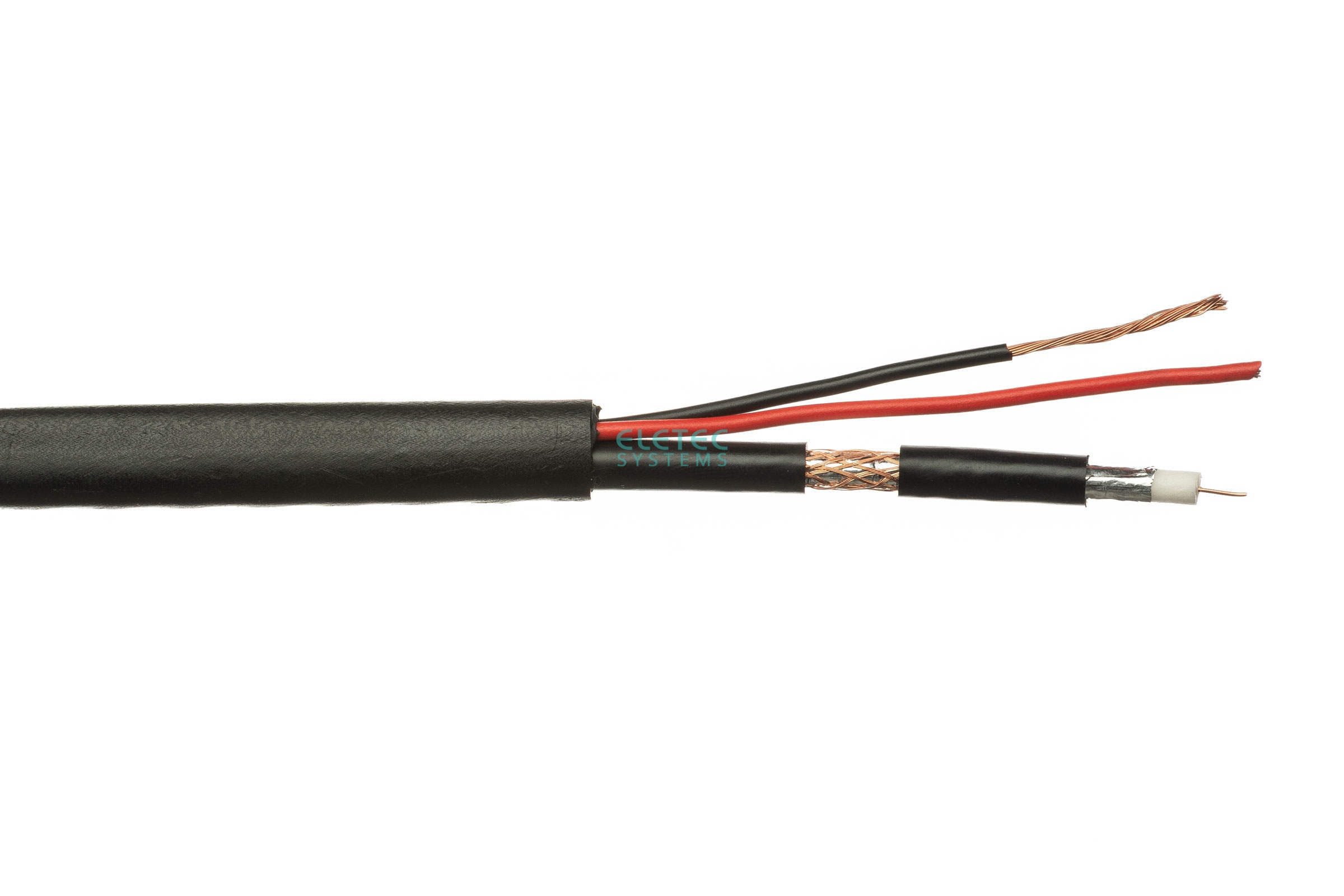 Кабель комбинированный ЭЛЕТЕК RG59 CU+2x0.75 мм2 75 Ом outdoor, 200 м